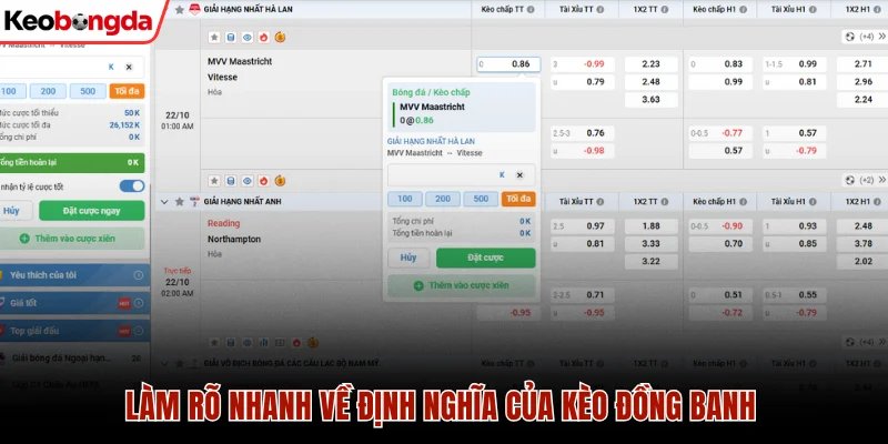 Làm rõ nhanh về định nghĩa của kèo đồng banh